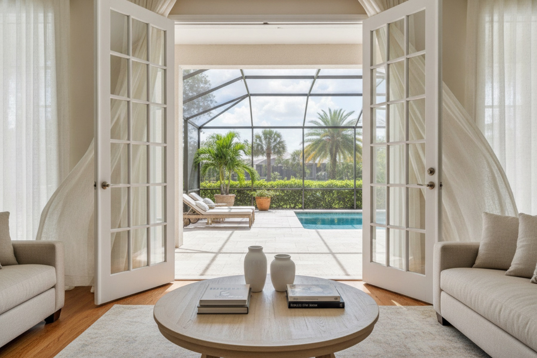 French doors opening onto a Florida patio