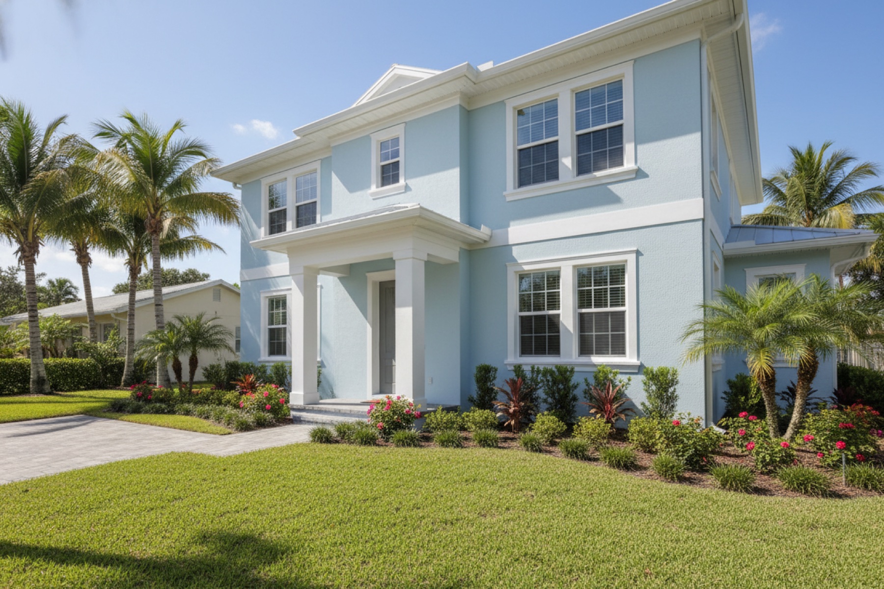 Freshly painted Florida home exterior