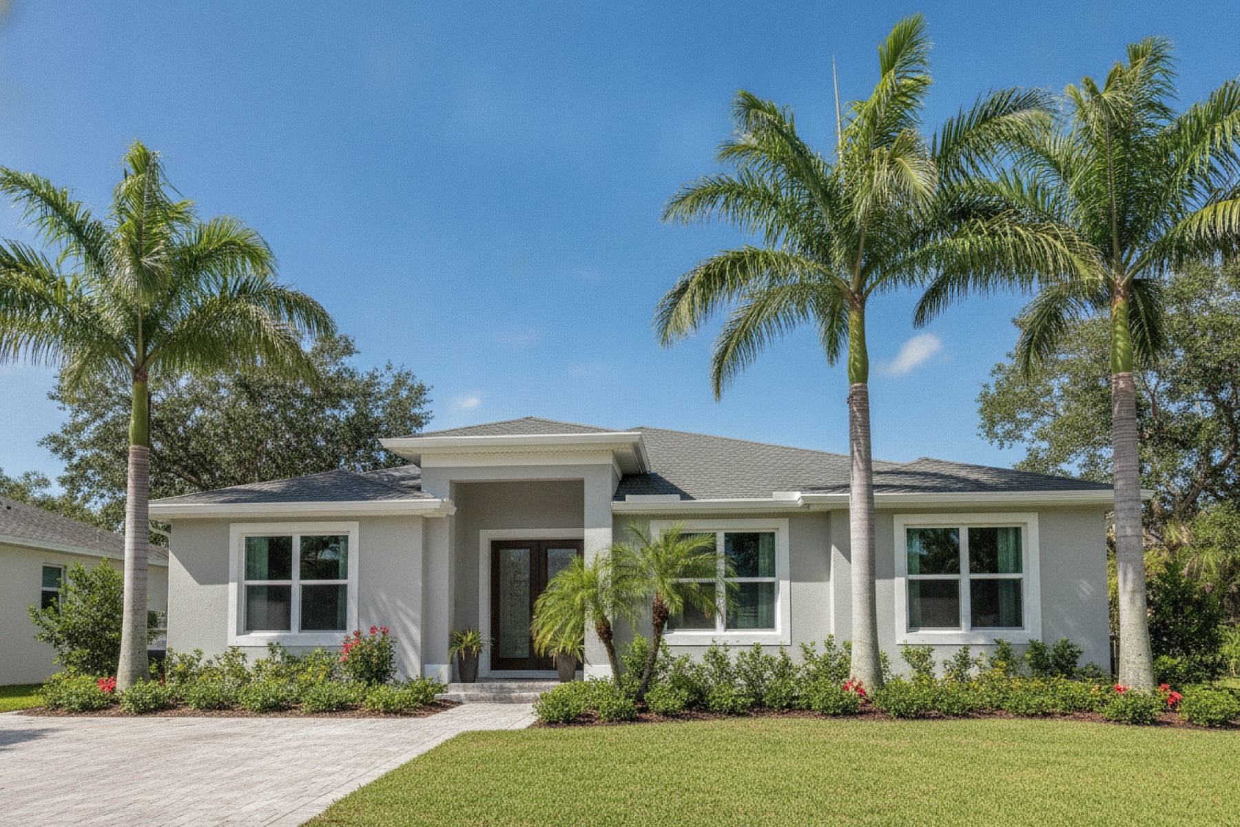 Impact-rated hurricane windows on a Florida home